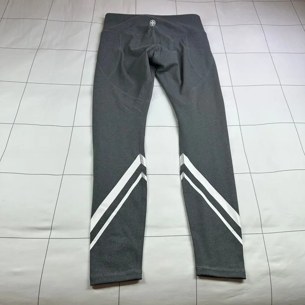 Tory Burch Sport Leggings Womens Medium Compression Melange Side Pocket Chevron
